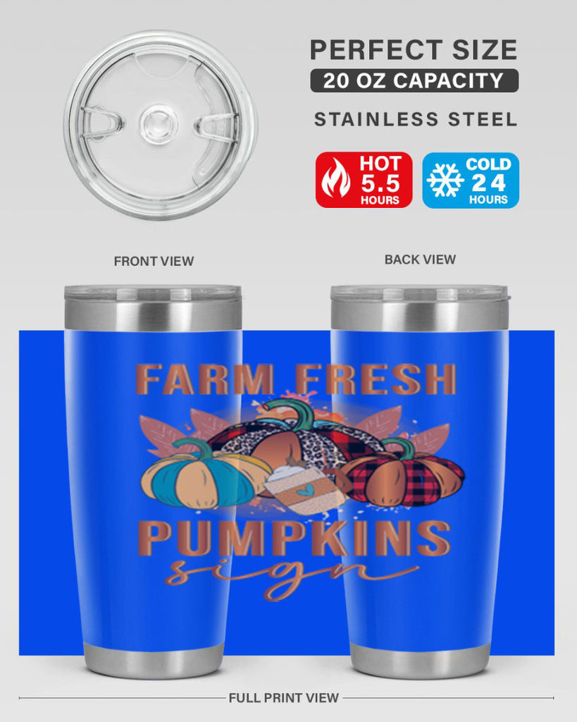 Farm Fresh Pumpkins Sign 175#- fall- Tumbler