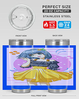 Happy and funny girl with black yellow dress in summer 41#- anime- Tumbler