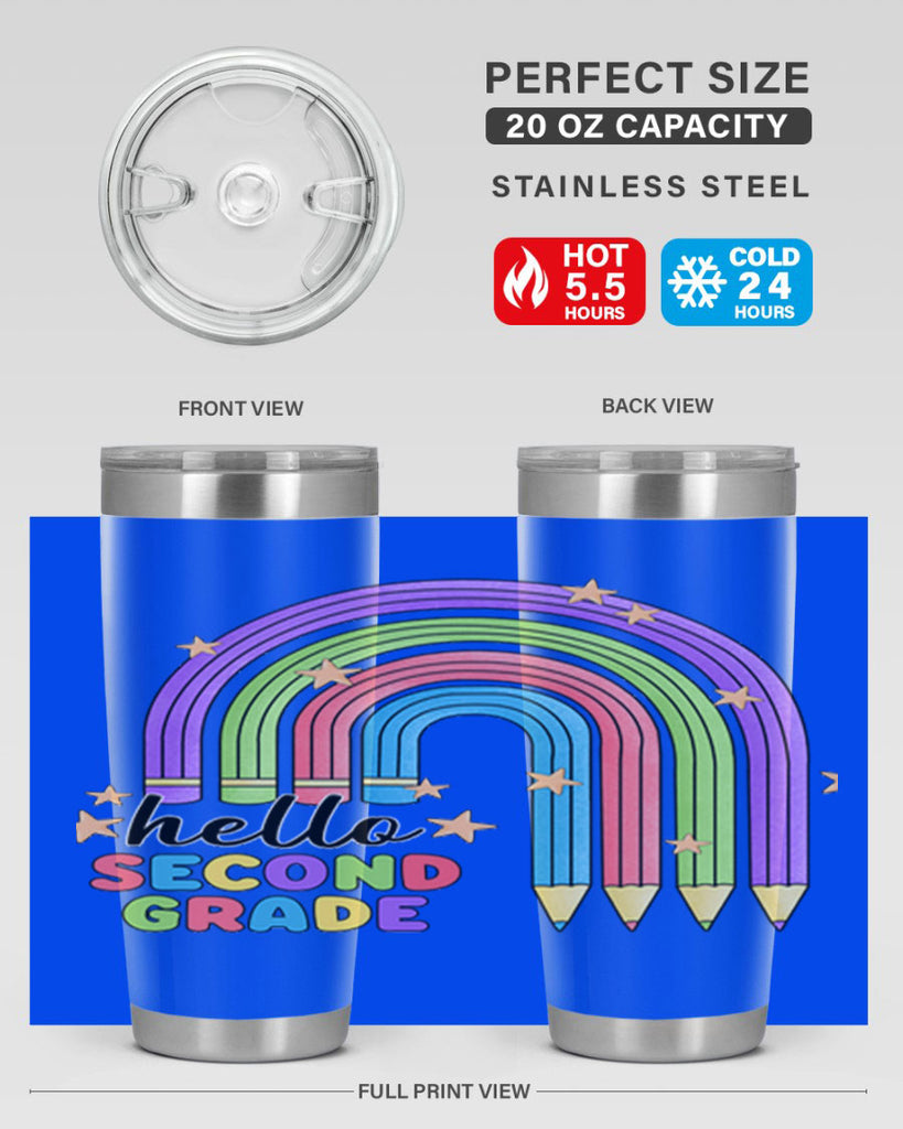 Hello 2nd Grade Pencil Rainbow 11#- second grade- Tumbler