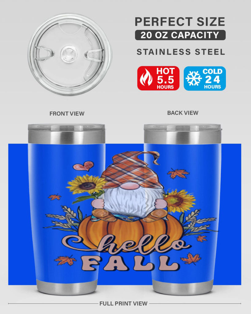 HelloFallAutumnGnome 298#- fall- Tumbler