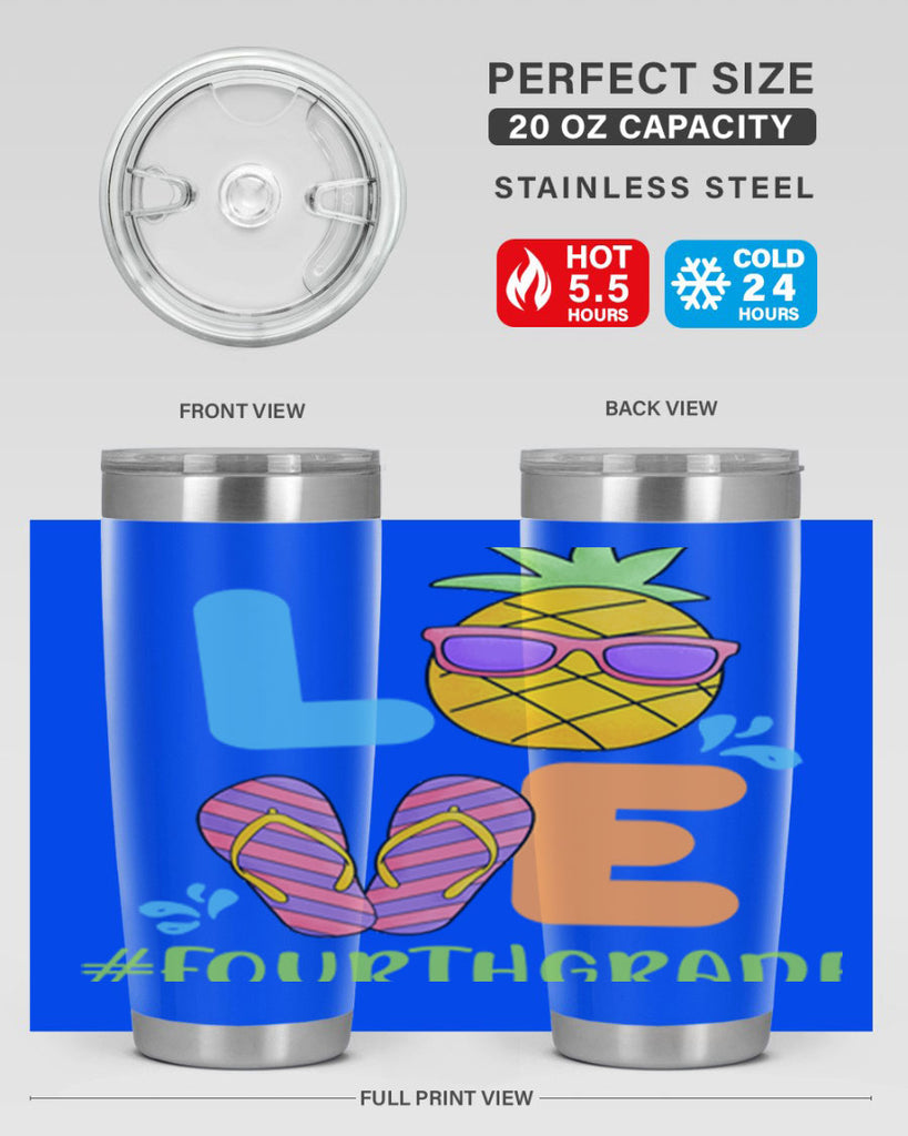 LOVE 4th Grade Summer Pineapple 18#- 4th  grade- Tumbler