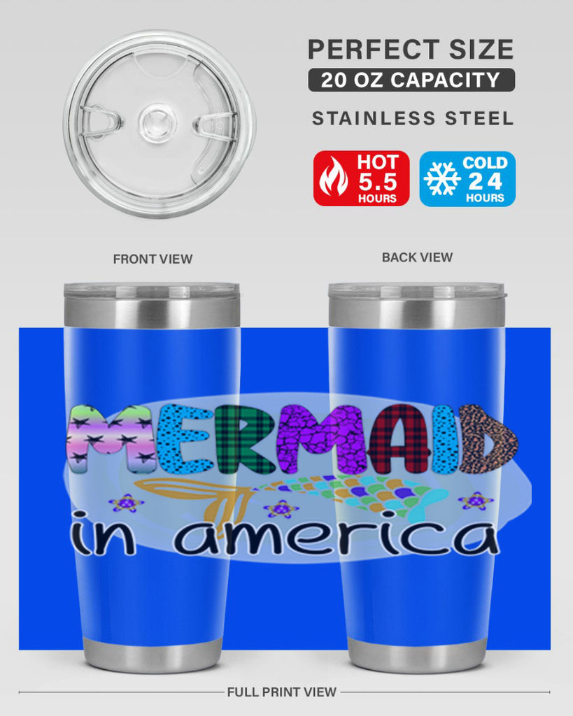 Mermaid In America 419#- mermaid- Tumbler