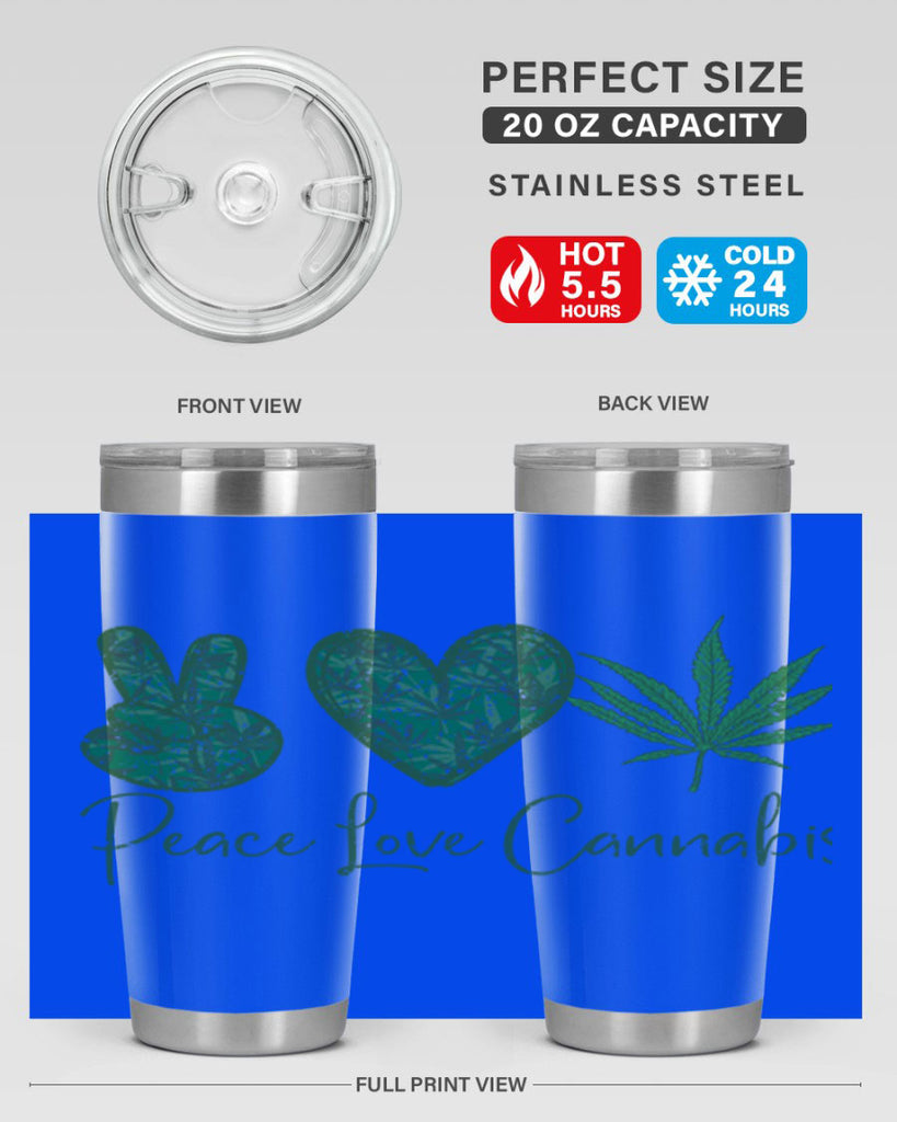 Peace Love Cannabis Sublimation 217#- marijuana- Tumbler