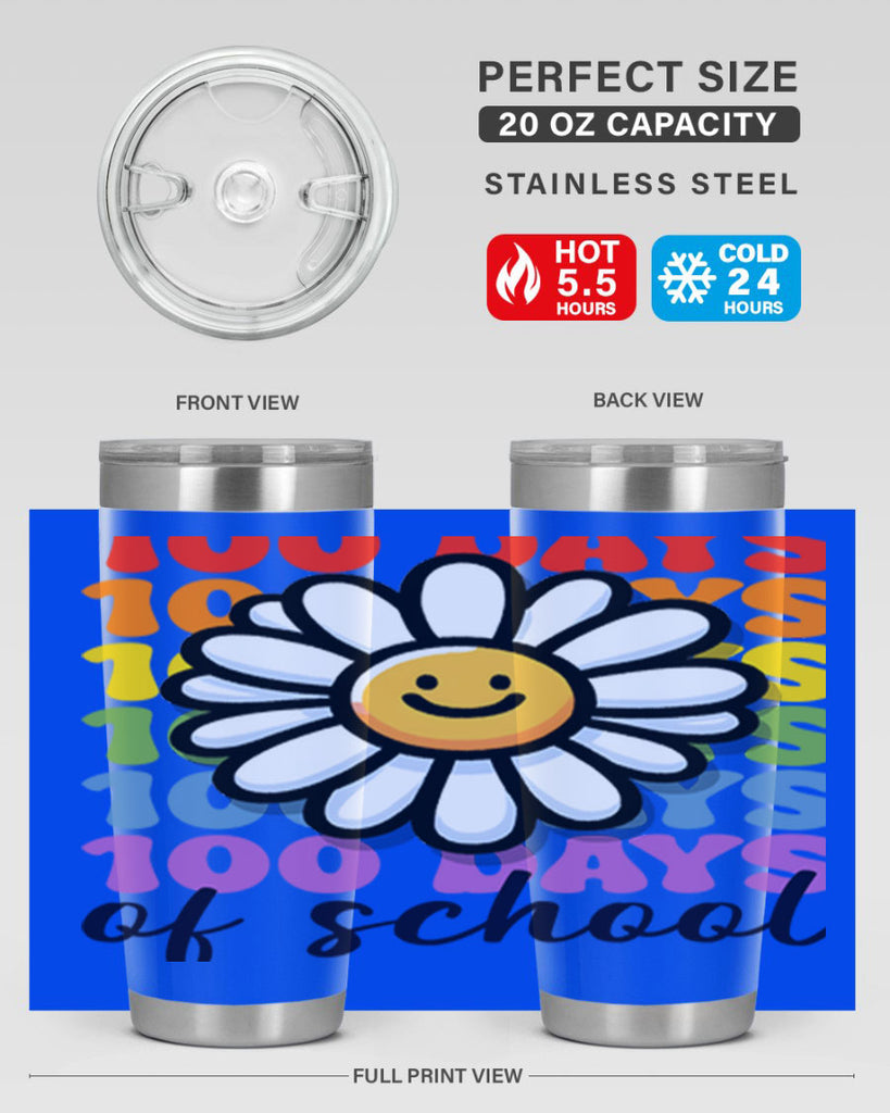 Retro Flower 100 Days Of 56#- 100 days of school- Tumbler