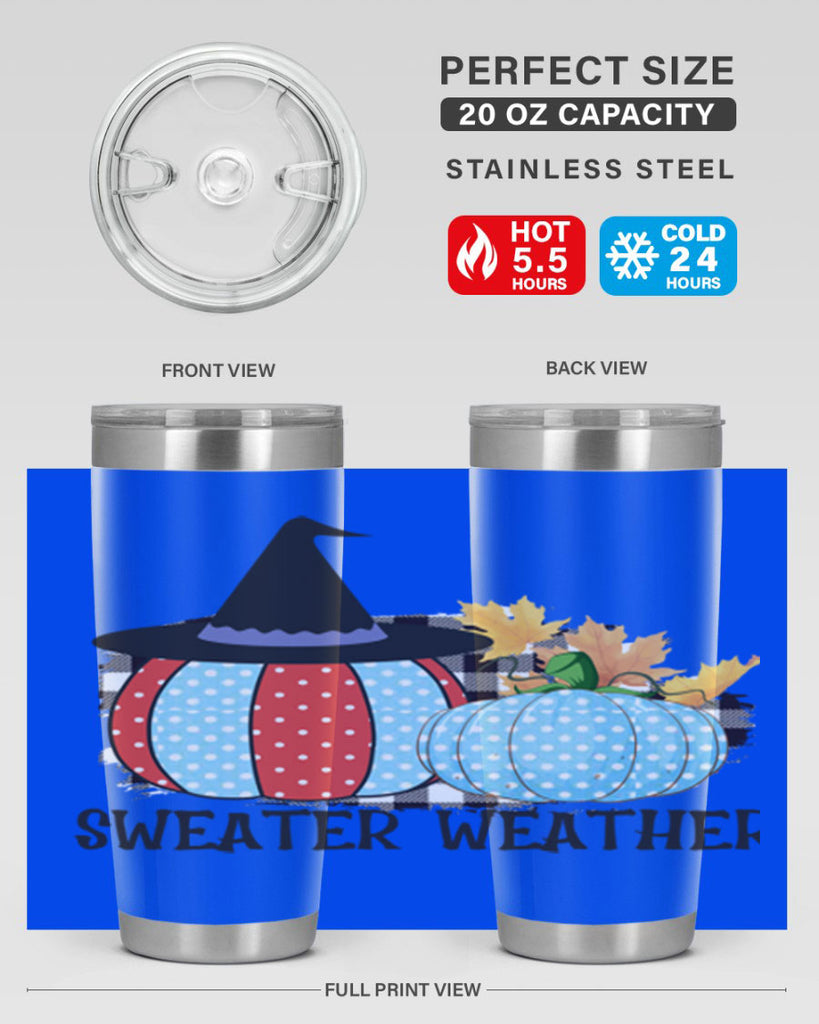 Sweater Weather Pumpkin Gnome 586#- fall- Tumbler