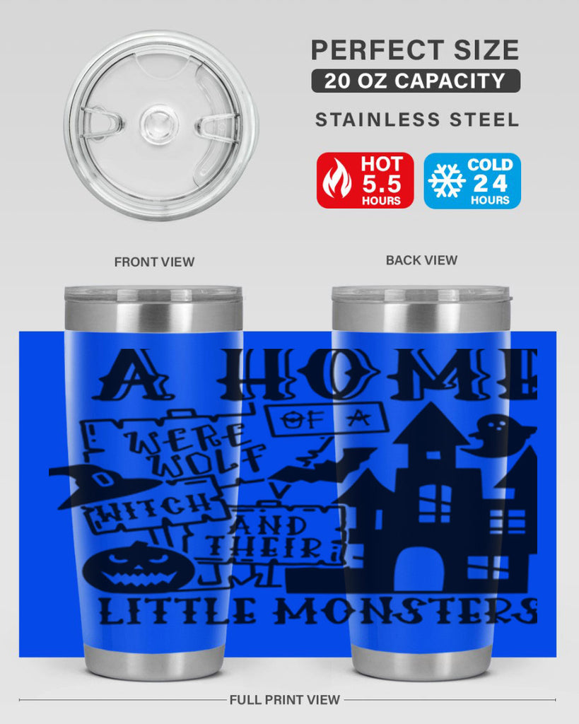 a home of a were wolf witch and their little monsters 96#- halloween- Tumbler