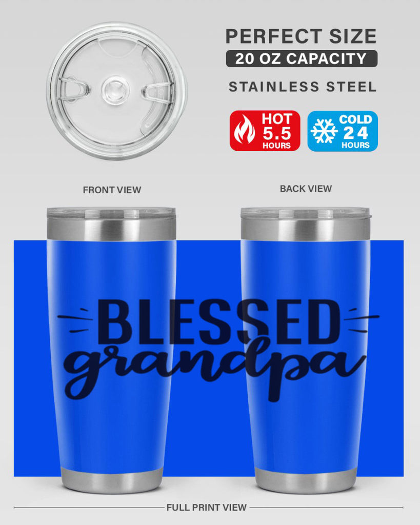 blessed grandpa 74#- grandpa - papa- Tumbler