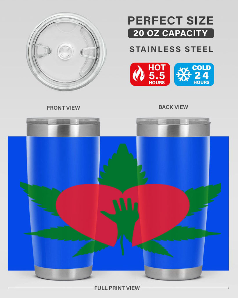 cannabis heart with hand 45#- marijuana- Tumbler