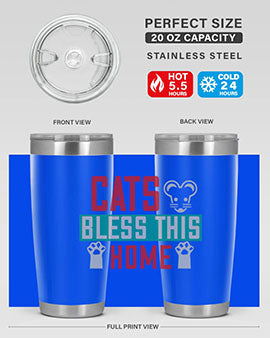cats bless this home Style 36#- cat- Tumbler