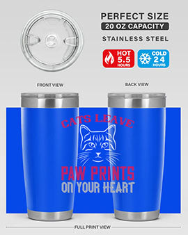 cats leave paw prints on your heart Style 39#- cat- Tumbler