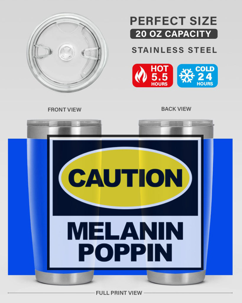 caution melanin poppin 188#- black words phrases- Cotton Tank