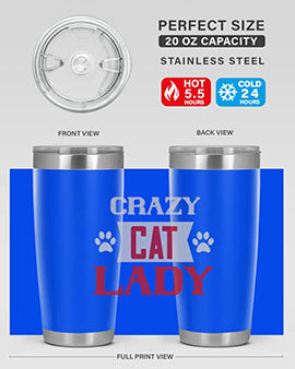 crazy cat lady Style 44#- cat- Tumbler