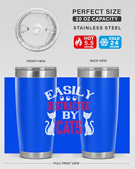 easily distracted by cats Style 46#- cat- Tumbler
