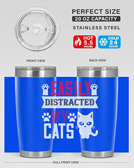 easily distracted by cats Style 47#- cat- Tumbler