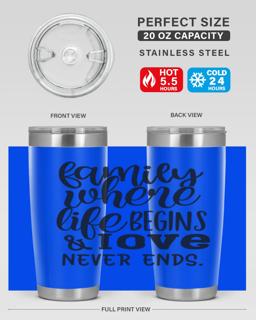 family where life begins love never ends 34#- family- Tumbler