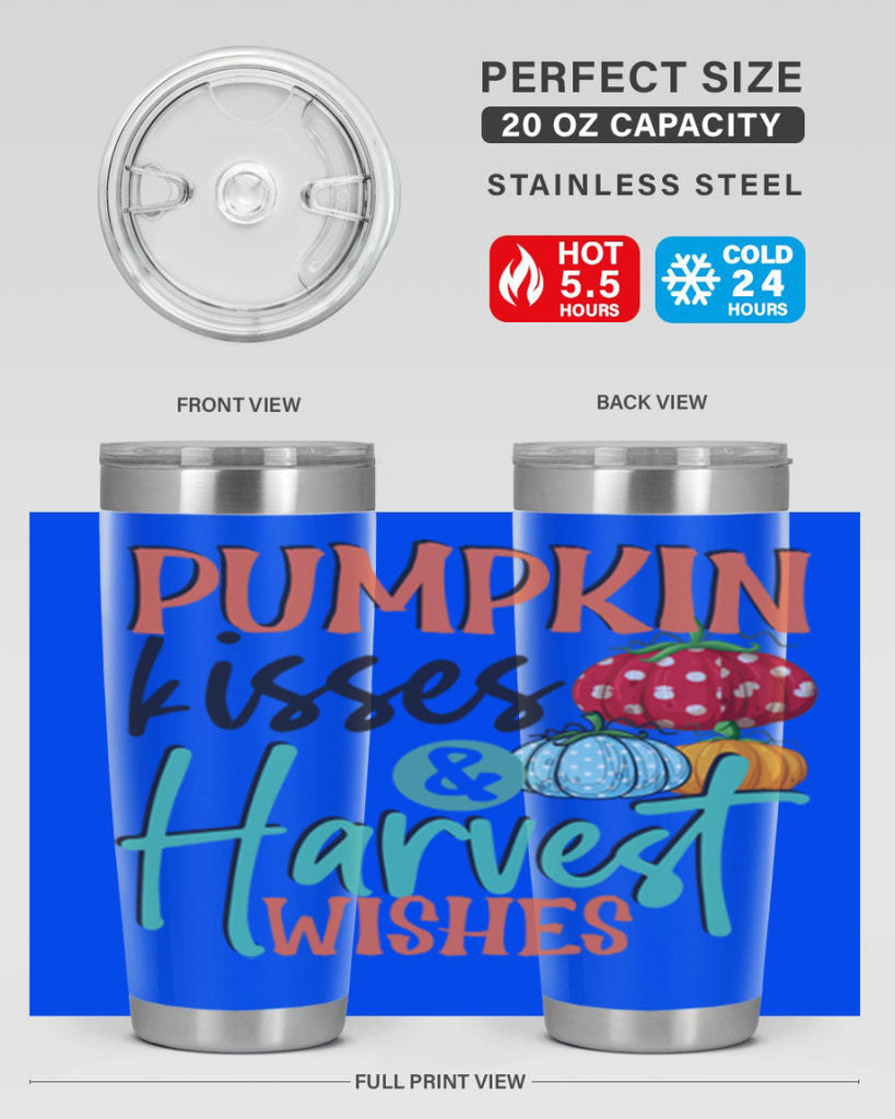 pumpkin kisses harvest wishes 526#- fall- Tumbler