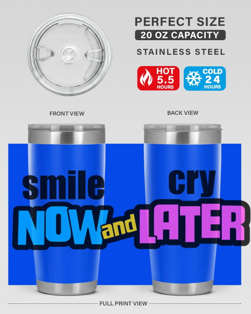 smile now and cry later 31#- black words phrases- Cotton Tank