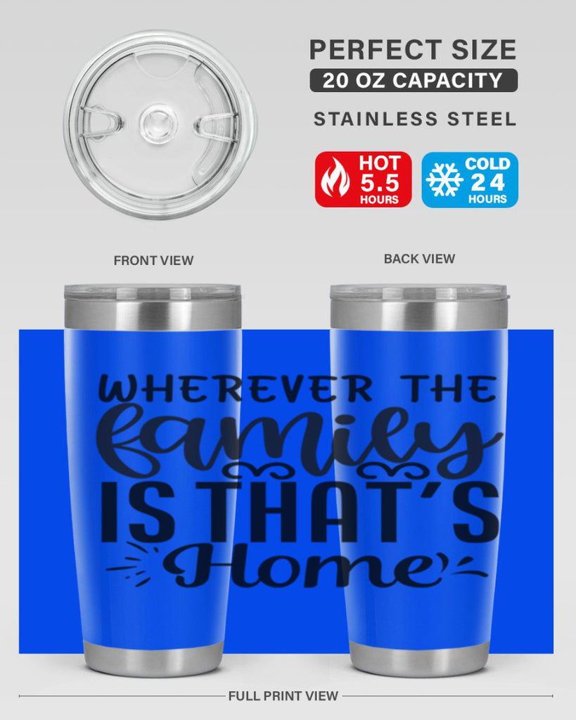 wherever the family is thats home 9#- family- Tumbler