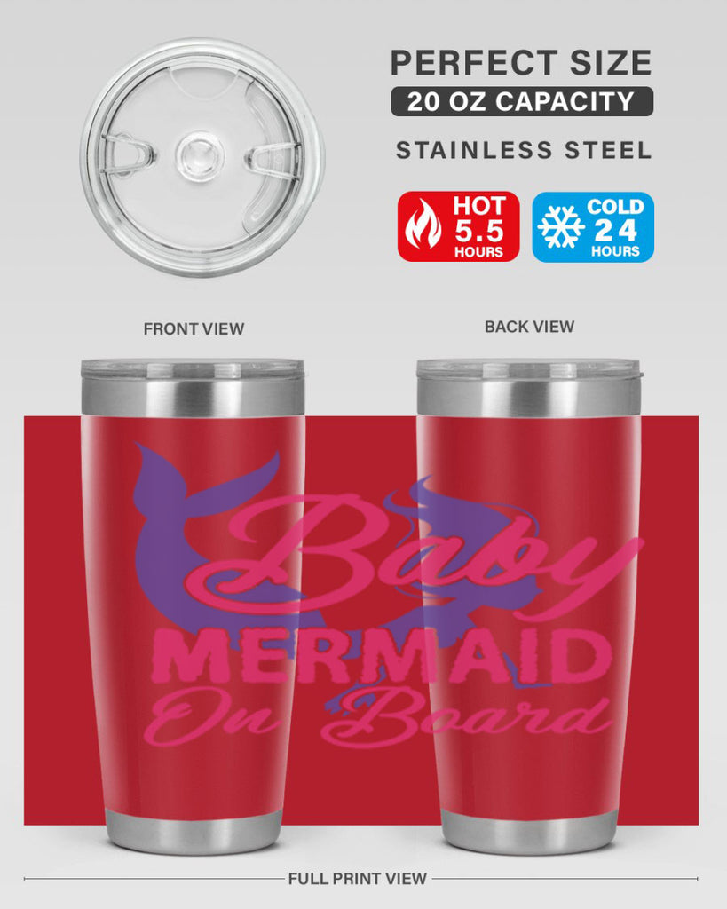 Baby Mermaid On Board 24#- mermaid- Tumbler