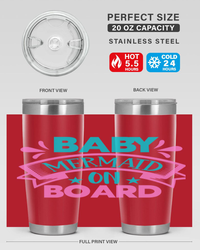 Baby Mermaid On Board 27#- mermaid- Tumbler