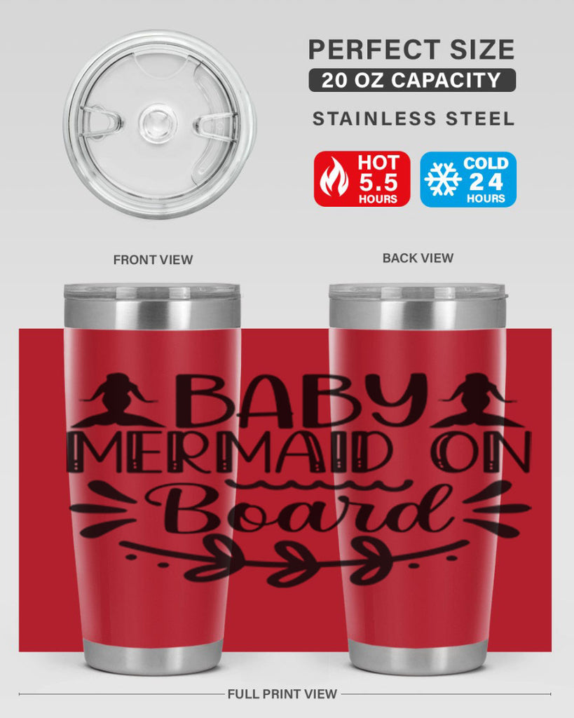 Baby mermaid on board 30#- mermaid- Tumbler