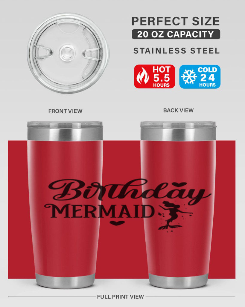 Birthday Mermaid 72#- mermaid- Tumbler