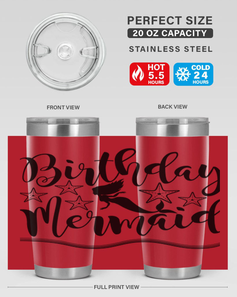 Birthday mermaid 77#- mermaid- Tumbler