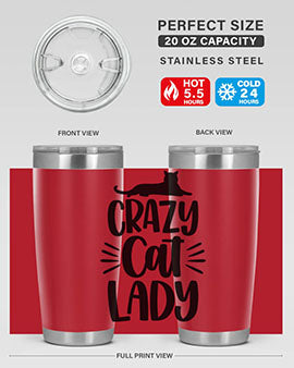 Crazy Cat Lady Style 92#- cat- Tumbler