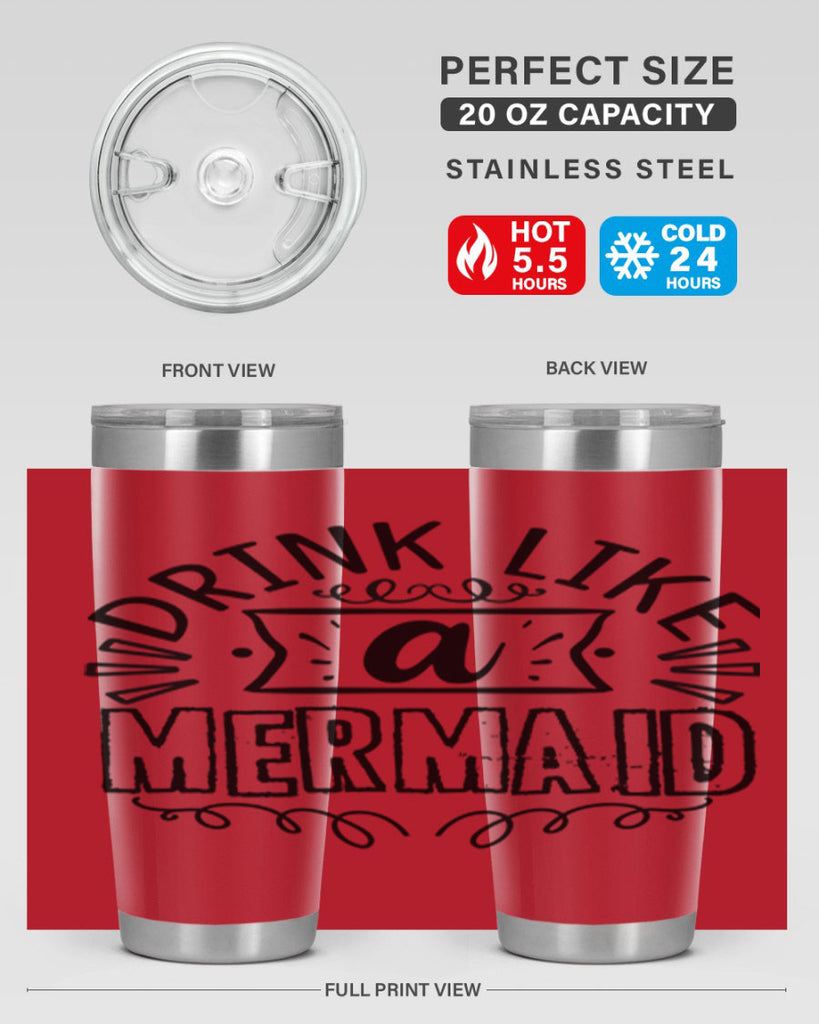 Drink like a mermaid 143#- mermaid- Tumbler