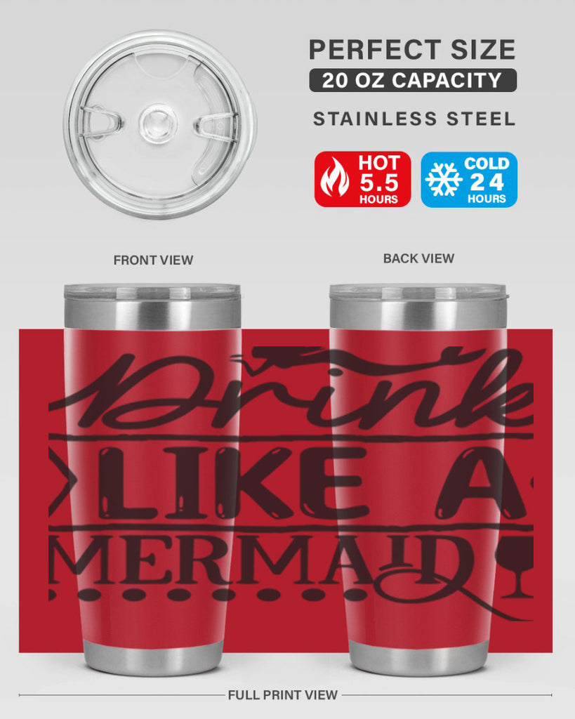 Drink like a mermaid 147#- mermaid- Tumbler