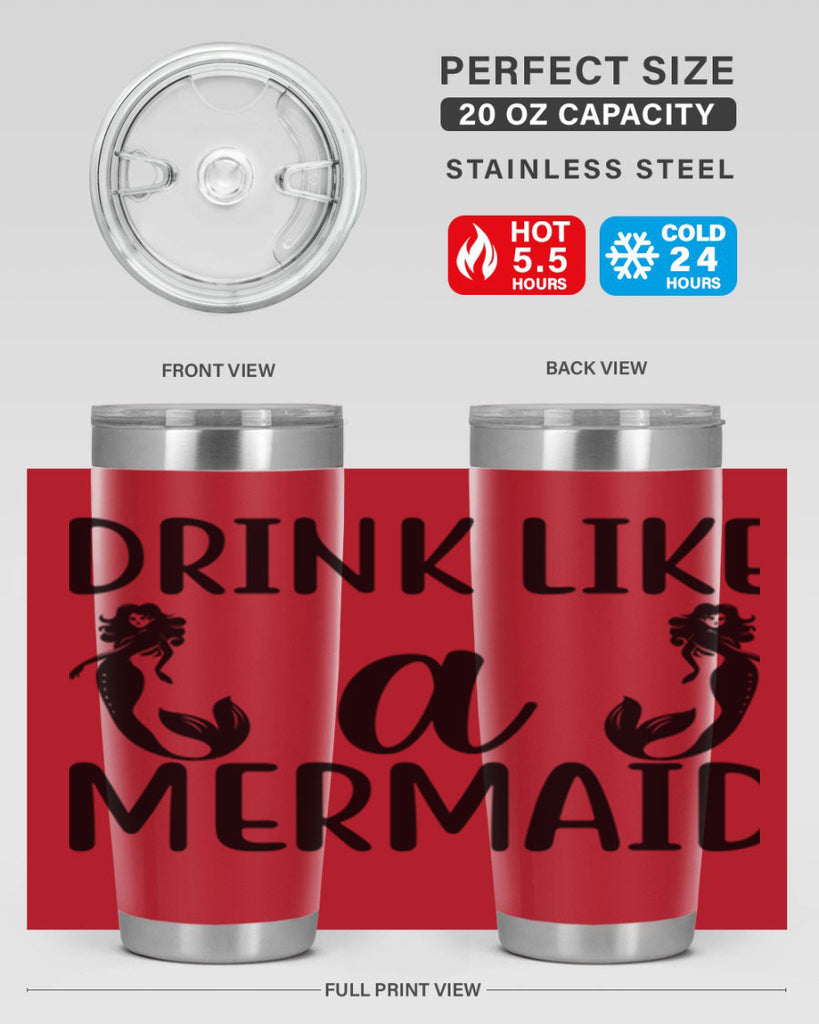 Drink like a mermaid 148#- mermaid- Tumbler