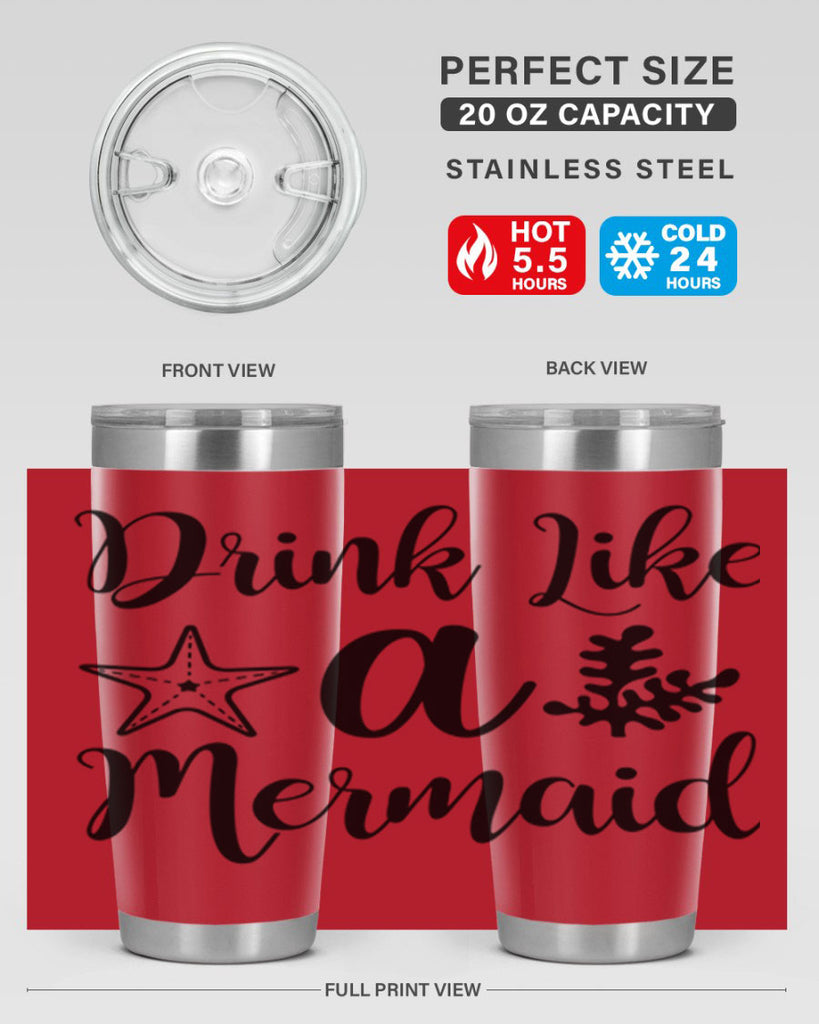 Drink like a mermaid 149#- mermaid- Tumbler