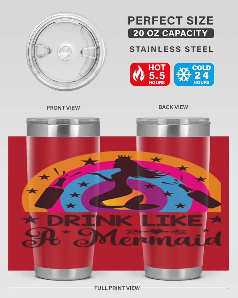 Drink like a mermaid 150#- mermaid- Tumbler