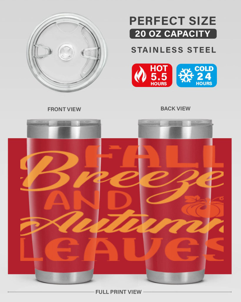 Fall Breeze and Autumn Leaves 92#- fall- Tumbler