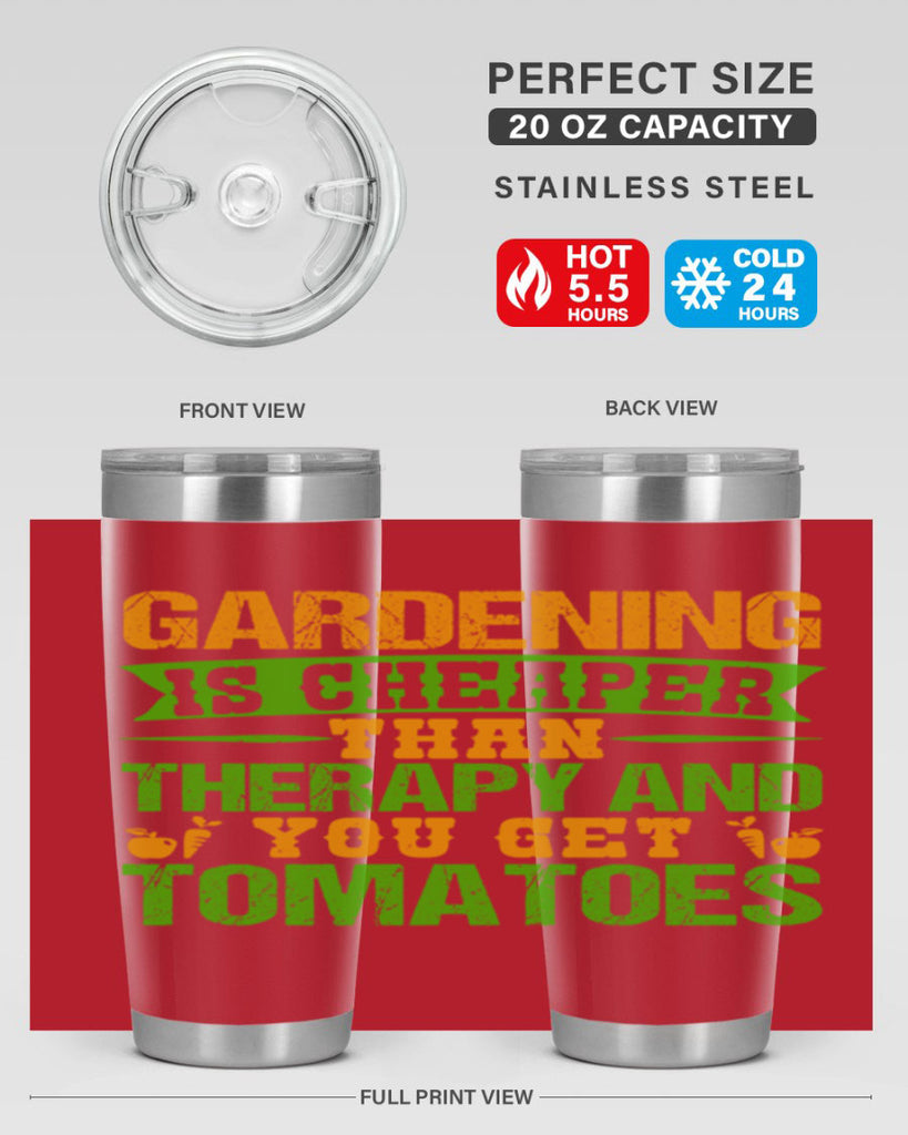 Gardening is cheaper than therapy 63#- farming and gardening- Tumbler