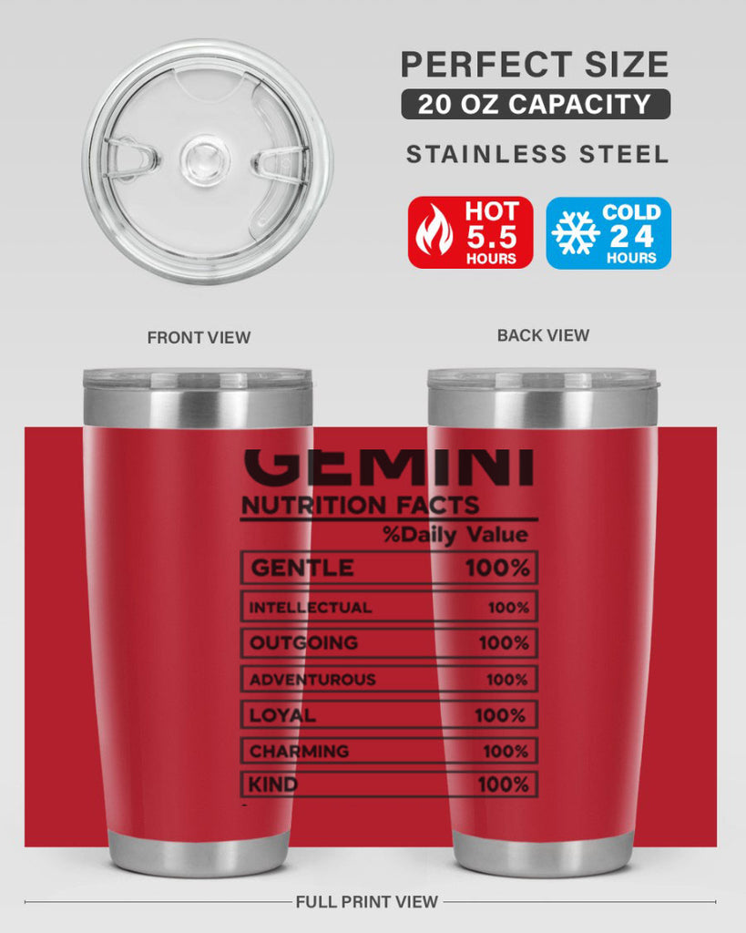 Gemini Nutrition Facts 220#- zodiac- Tumbler