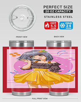 Happy and funny girl with black yellow dress in summer 41#- anime- Tumbler