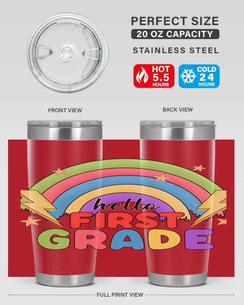 Hello 1st Grade Rainbow 13#- 1st grade- Tumbler