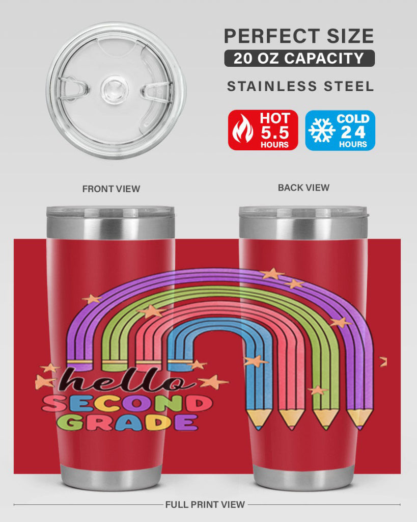 Hello 2nd Grade Pencil Rainbow 11#- second grade- Tumbler