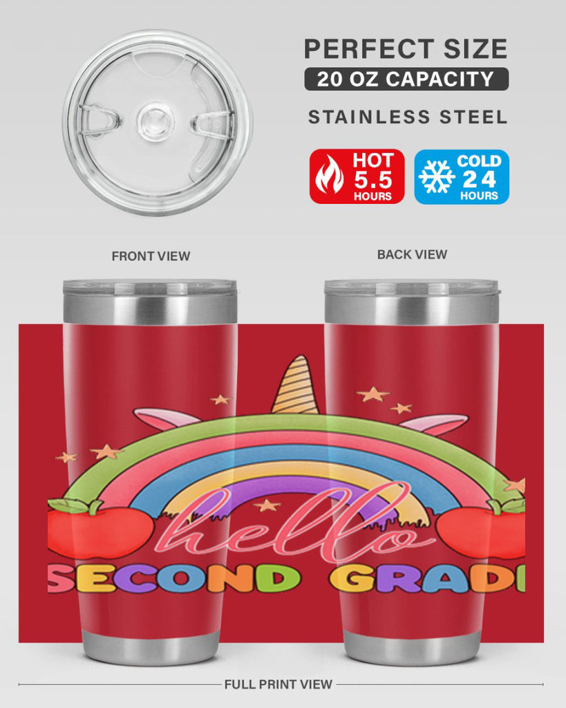 Hello 2nd Grade Unicorn Rainbow 13#- second grade- Tumbler