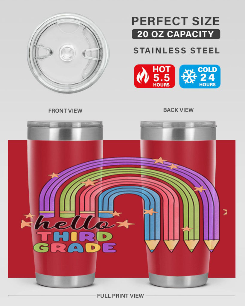 Hello 3rd Grade Pencil Rainbow 11#- 3rd grade- Tumbler