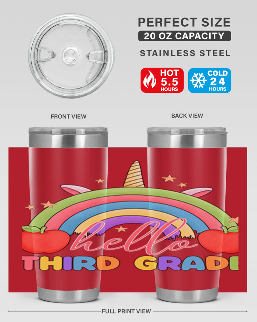 Hello 3rd Grade Unicorn Rainbow 13#- 3rd grade- Tumbler