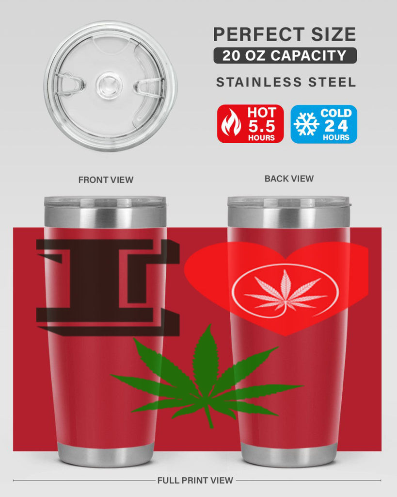 I love Cannabis heart 126#- marijuana- Tumbler