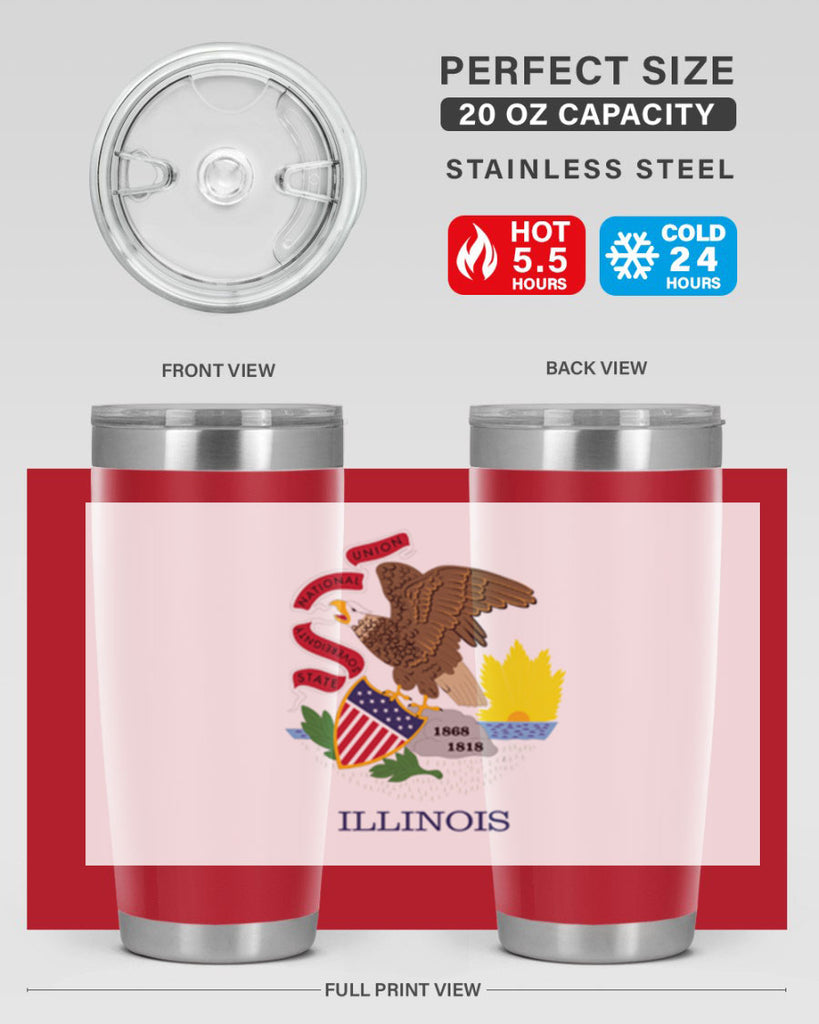 Illinois 39#- Us Flags- Tumbler