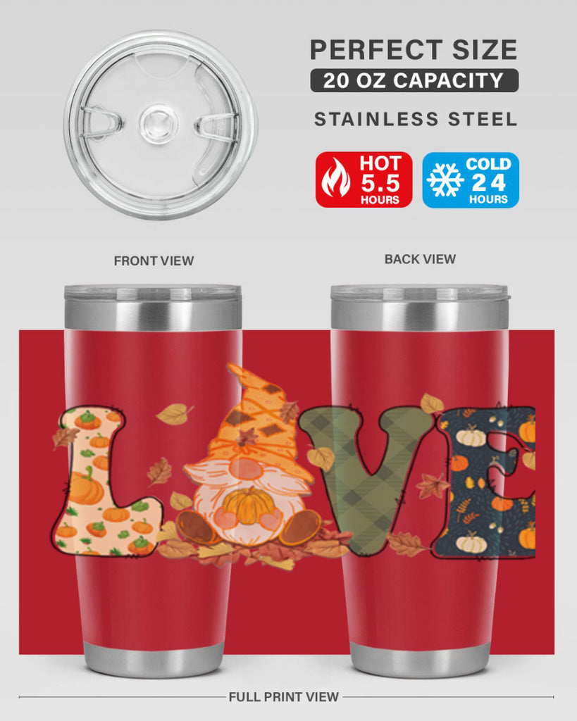 LOVEFallAutumnGnome 415#- fall- Tumbler