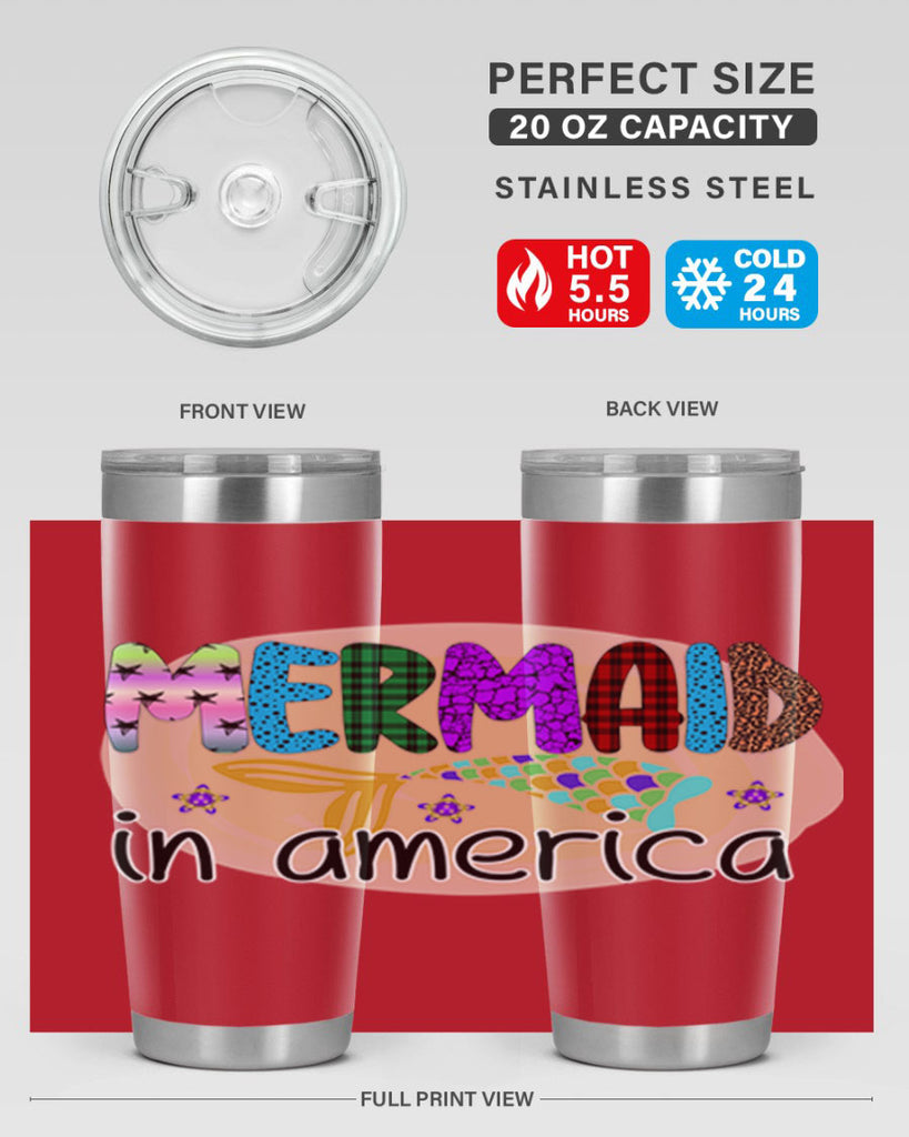 Mermaid In America 419#- mermaid- Tumbler