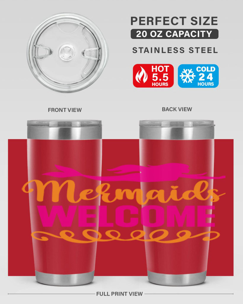Mermaids Welcome 472#- mermaid- Tumbler