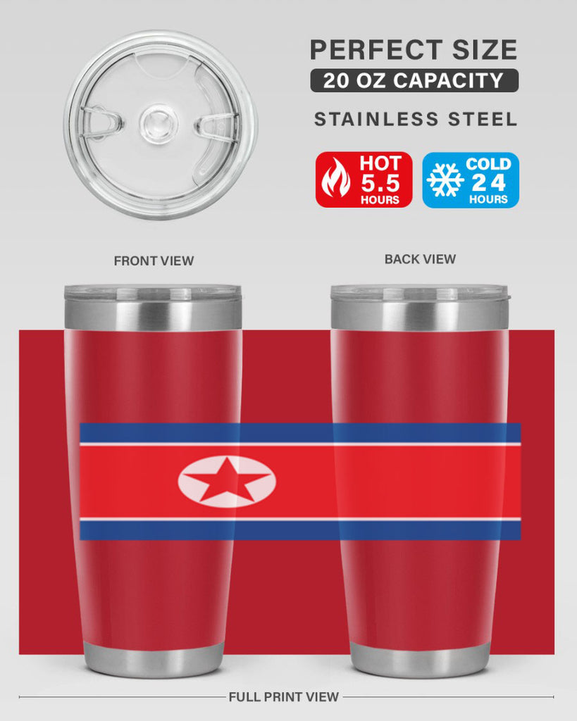 North Korea 70#- world flags- Tumbler