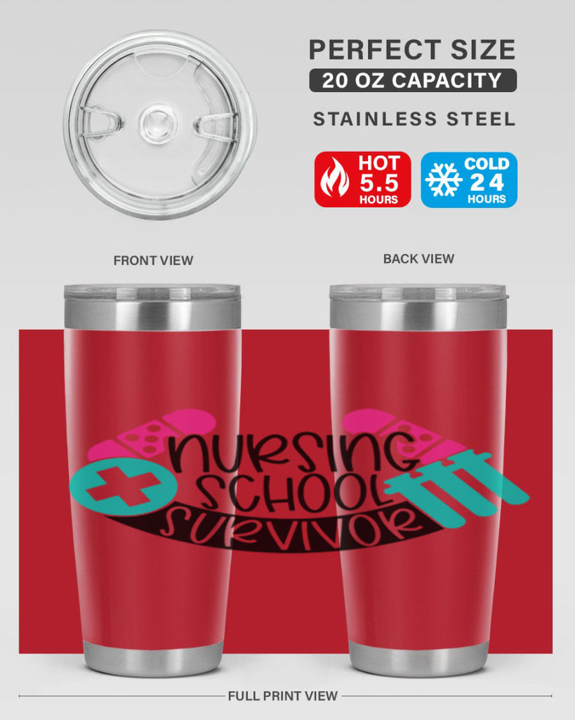 Nursing School Survivor Style Style 64#- nurse- tumbler