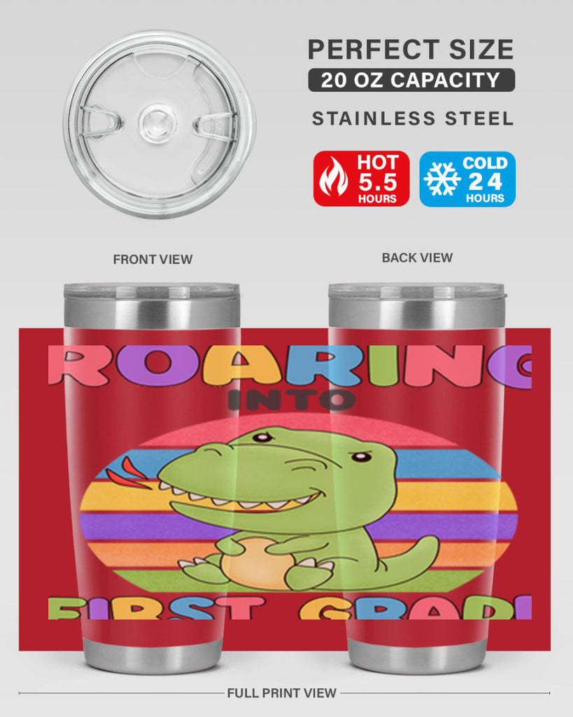 Roaring to 1st Grade Trex 2#- 1st grade- Tumbler